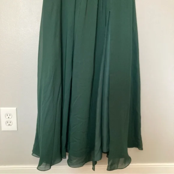 JJ’s House A-Line Boatneck Floor-Length Chiffon Bridesmaids Dress with Ruffle - Picture 7 of 14